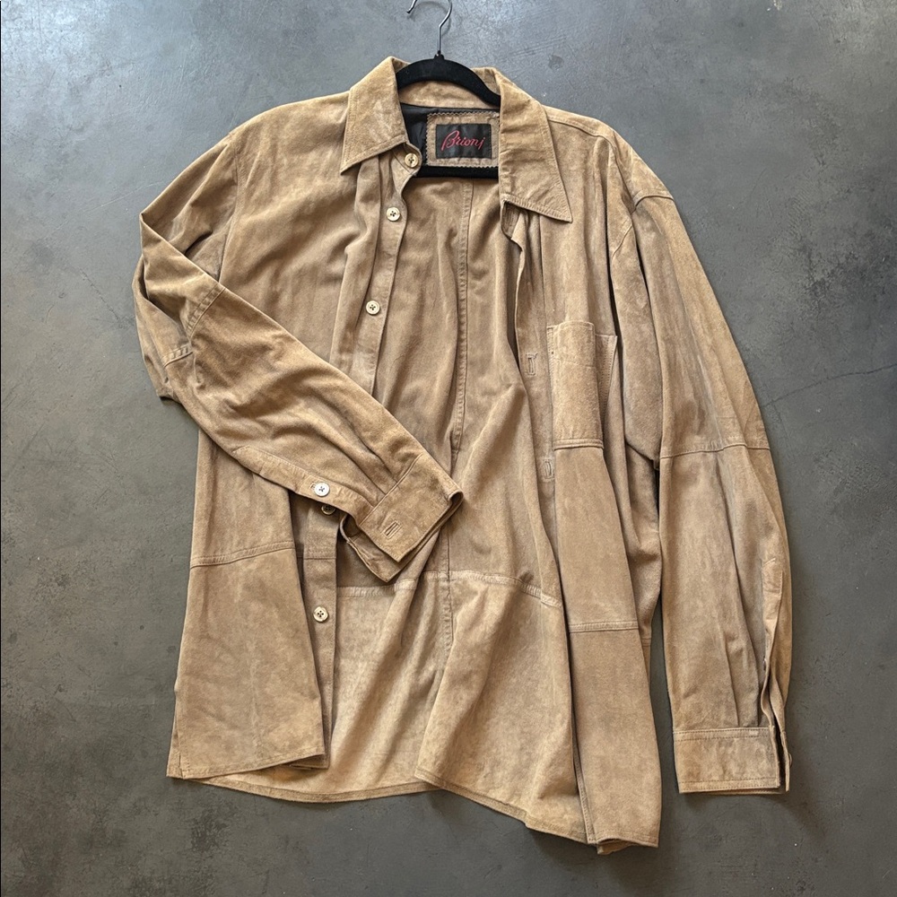 Brioni Light Brown Suede Shirt